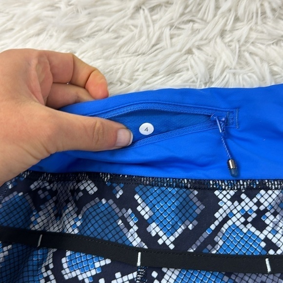 Lululemon Run: Speed Short Mini Ziggy Snake Caspian Blue Pipe Dream Blue - Picture 4 of 4
